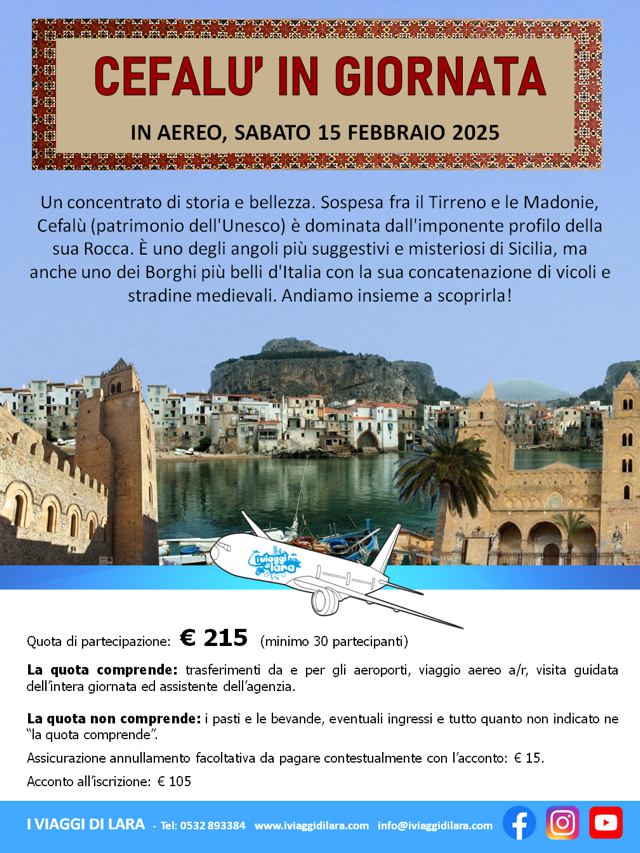 viaggi di gruppo-Cefalù in giornata- i viaggi di lara