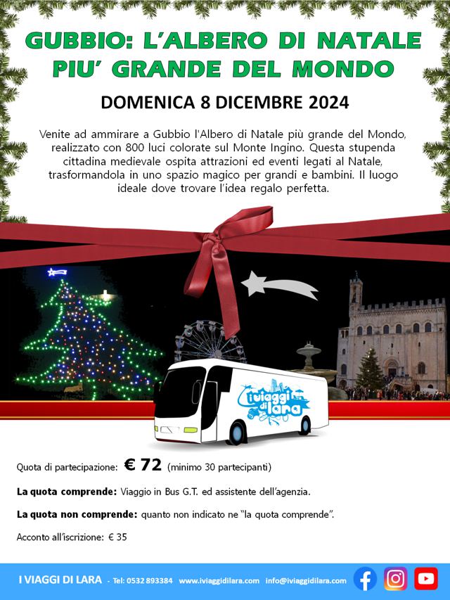 viaggi di gruppo-Gubbio Albero di Natale- i viaggi di lara