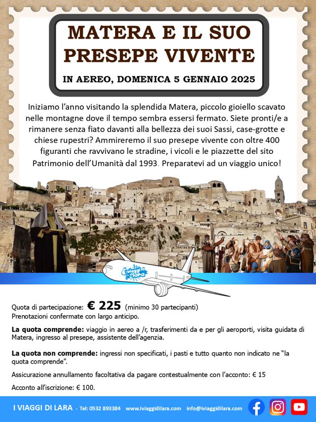 viaggi di gruppo-Matera e presepe vivente- i viaggi di lara