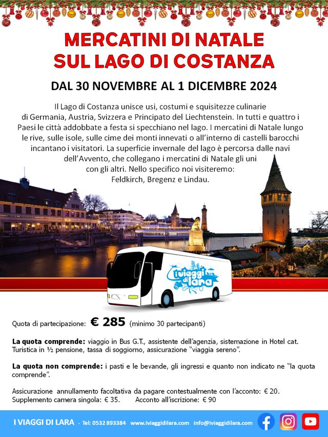 viaggi di gruppo-Mercatini di Natale del Lago di Costanza- i viaggi di lara