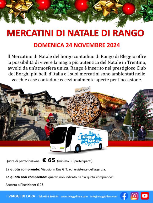 viaggi di gruppo-Mercatini di Natale di Rango- i viaggi di lara