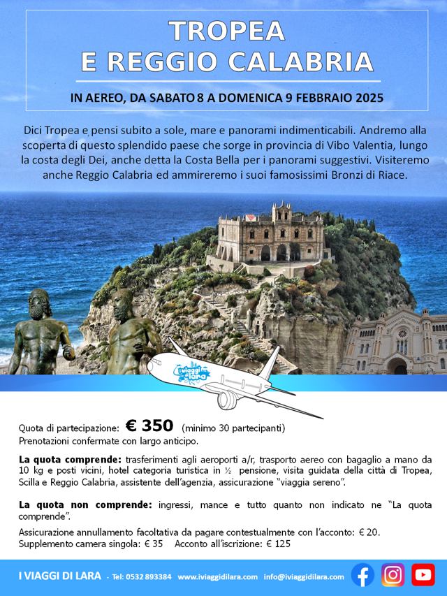 viaggi di gruppo-Tropea e Reggio Calabria- i viaggi di lara