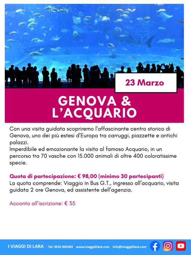 viaggi di gruppo-Genova e l'acquario- i viaggi di lara