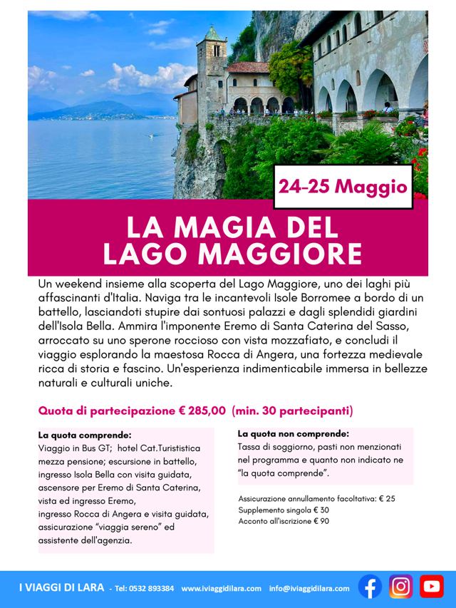 viaggi di gruppo-Lago Maggiore- i viaggi di lara