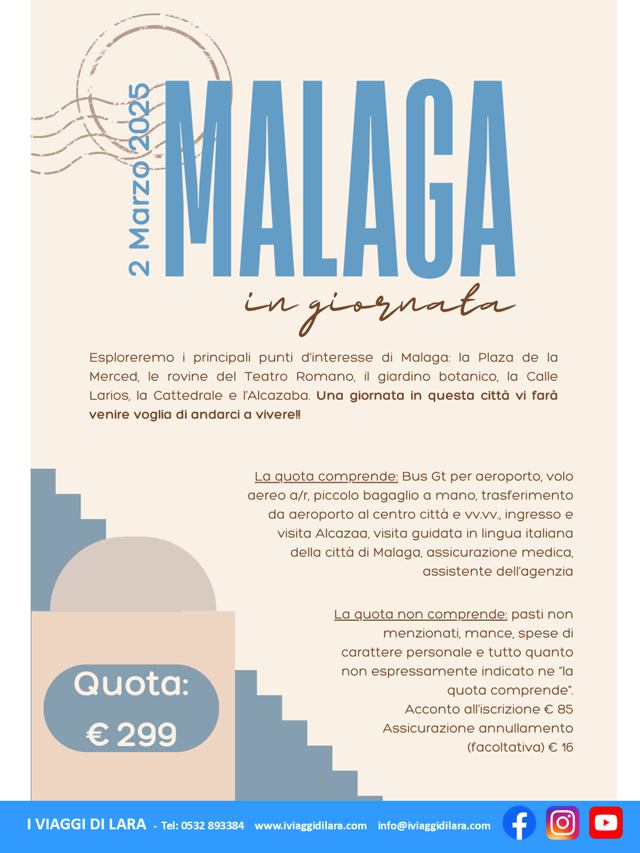 viaggi di gruppo-Malaga in giornata- i viaggi di lara