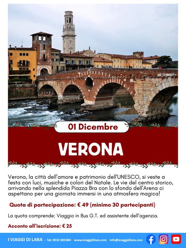 viaggi di gruppo-Mercatini di Natale di Verona- i viaggi di lara