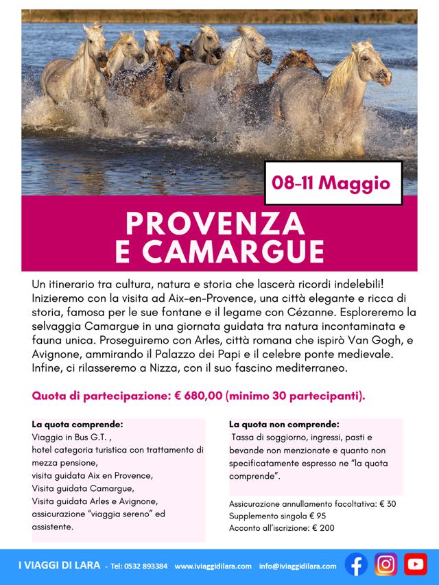 viaggi di gruppo-Provenza e Camargue- i viaggi di lara