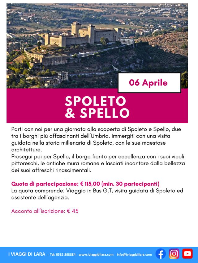 viaggi di gruppo-Spoleto e Spello- i viaggi di lara