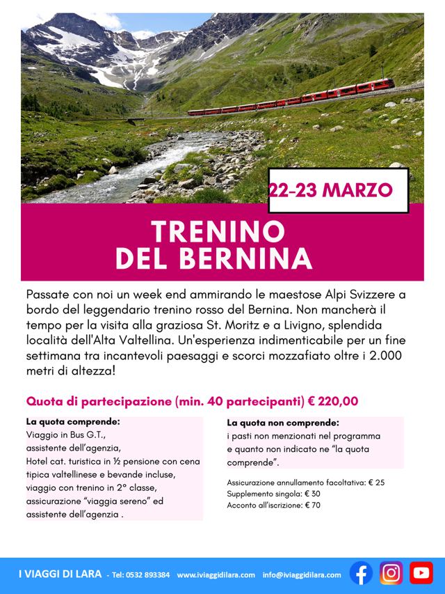 viaggi di gruppo-Trenino Bernina Marzo- i viaggi di lara