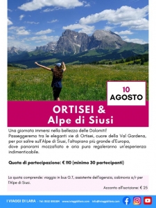 viaggio di gruppo-Ortisei e Alpe di Siusi