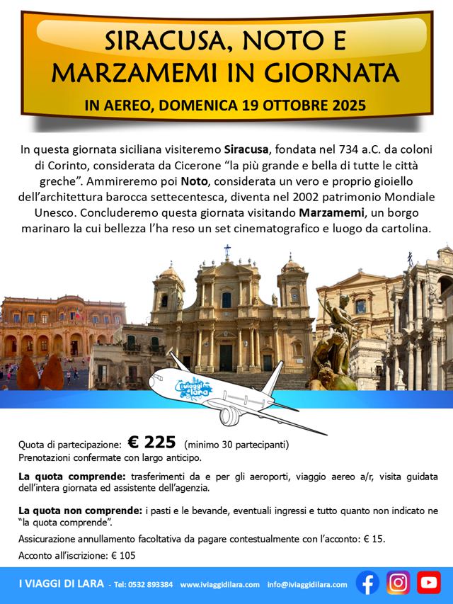 Siracusa, Noto e Marzamemi in giornata