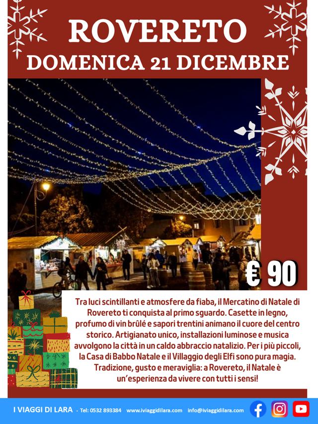 viaggio di gruppo-Mercatini di Natale di Rovereto- i viaggi di lara