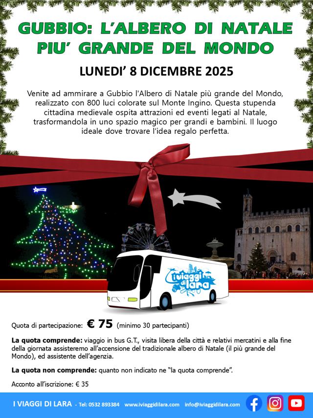viaggio di gruppo-Gubbio Albero di Natale- i viaggi di lara