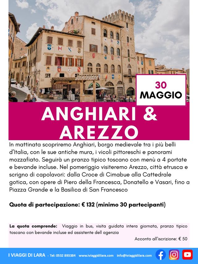viaggio di gruppo-Anghiari e Arezzo- i viaggi di lara