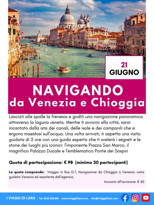 viaggio di gruppo-Chioggia e Venezia- i viaggi di lara