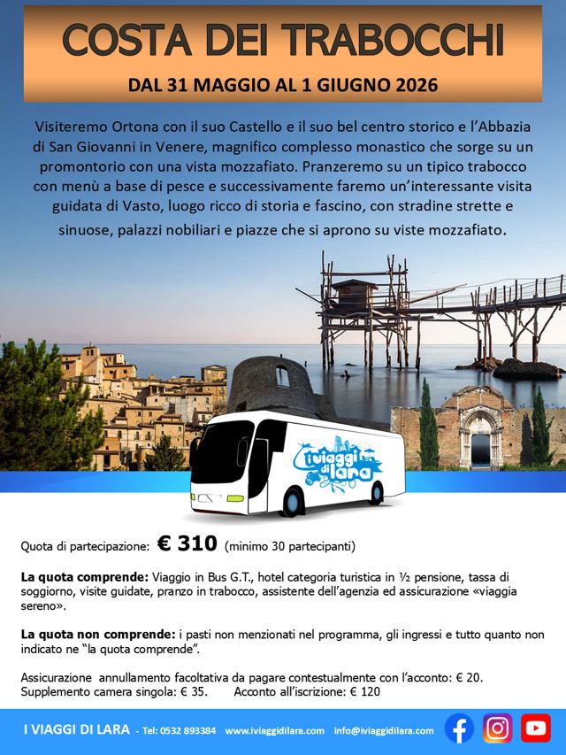 viaggio di gruppo-Costa dei Trabocchi- i viaggi di lara