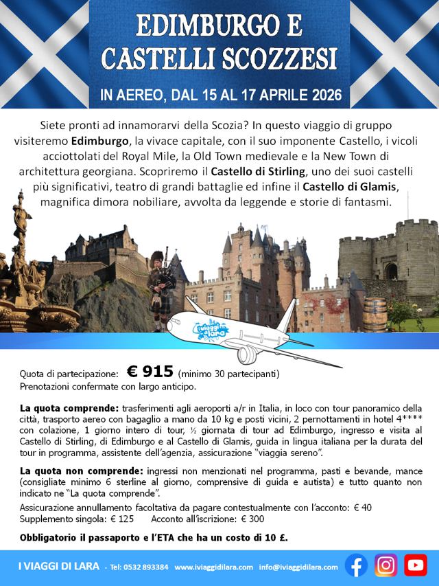 viaggio di gruppo-Edimburgo- i viaggi di lara