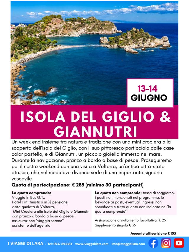 viaggio di gruppo-Giglio e Giannutri - i viaggi di lara