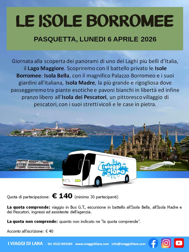 viaggio di gruppo-Isole Borromee- i viaggi di lara