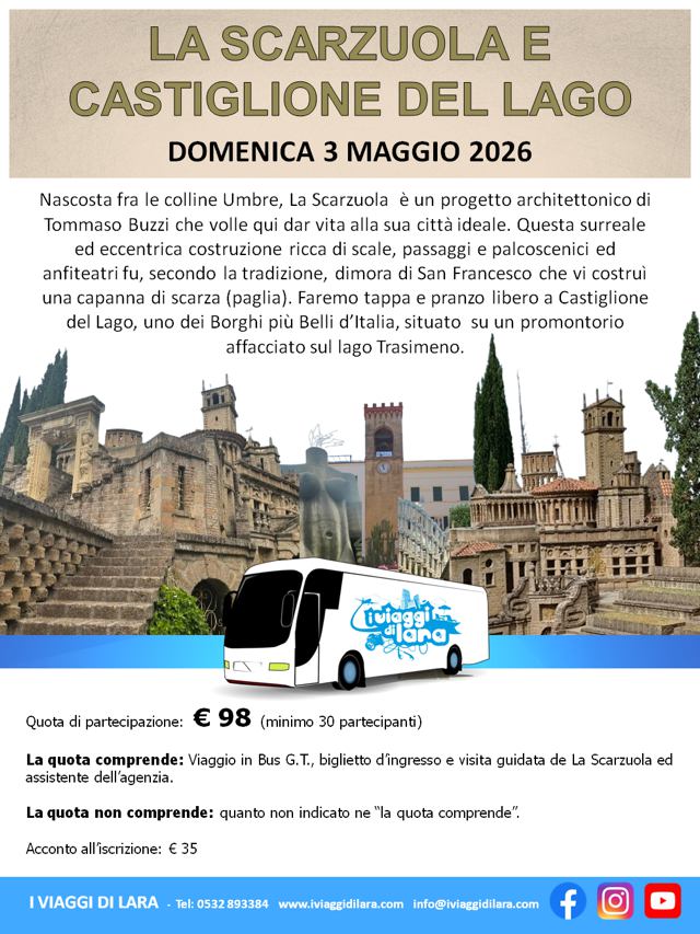 viaggio di gruppo-La Scarzuola e Castiglione del Lago- i viaggi di lara