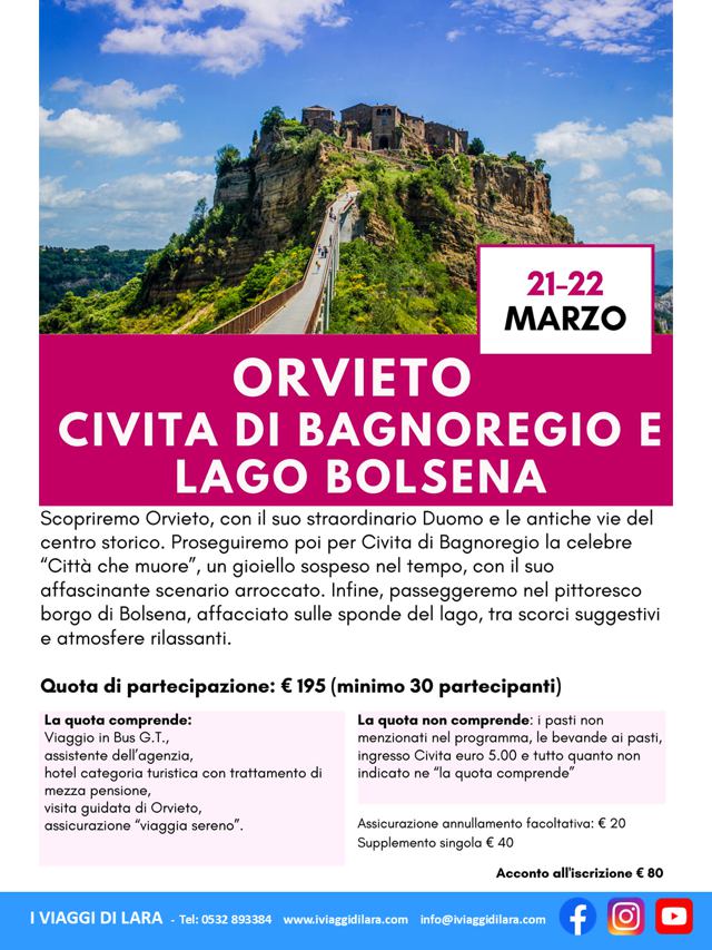 viaggio di gruppo-Orvieto- i viaggi di lara