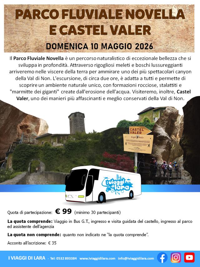 viaggio di gruppo-Parco Fluviale Novella e Castel Valer- i viaggi di lara