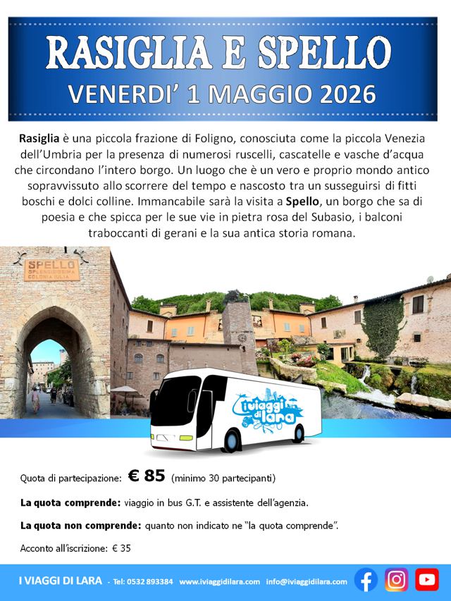 viaggio di gruppo-Rasiglia e Spello- i viaggi di lara
