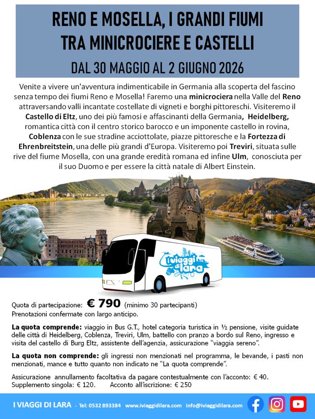 viaggio di gruppo-Reno e Mosella- i viaggi di lara