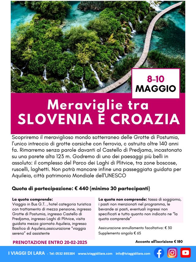 viaggio di gruppo-Slovenia e Croazia - i viaggi di lara