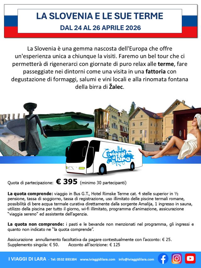 viaggio di gruppo-Terme in Slovenia- i viaggi di lara