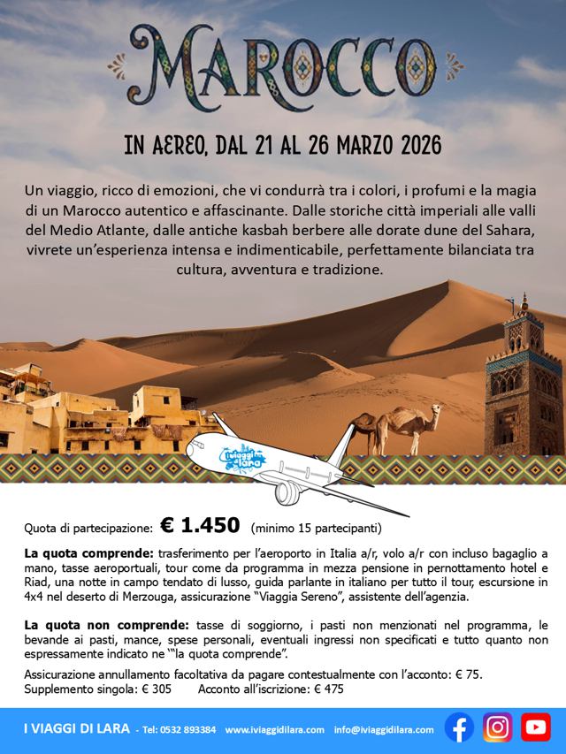 viaggio di gruppo in Marocco