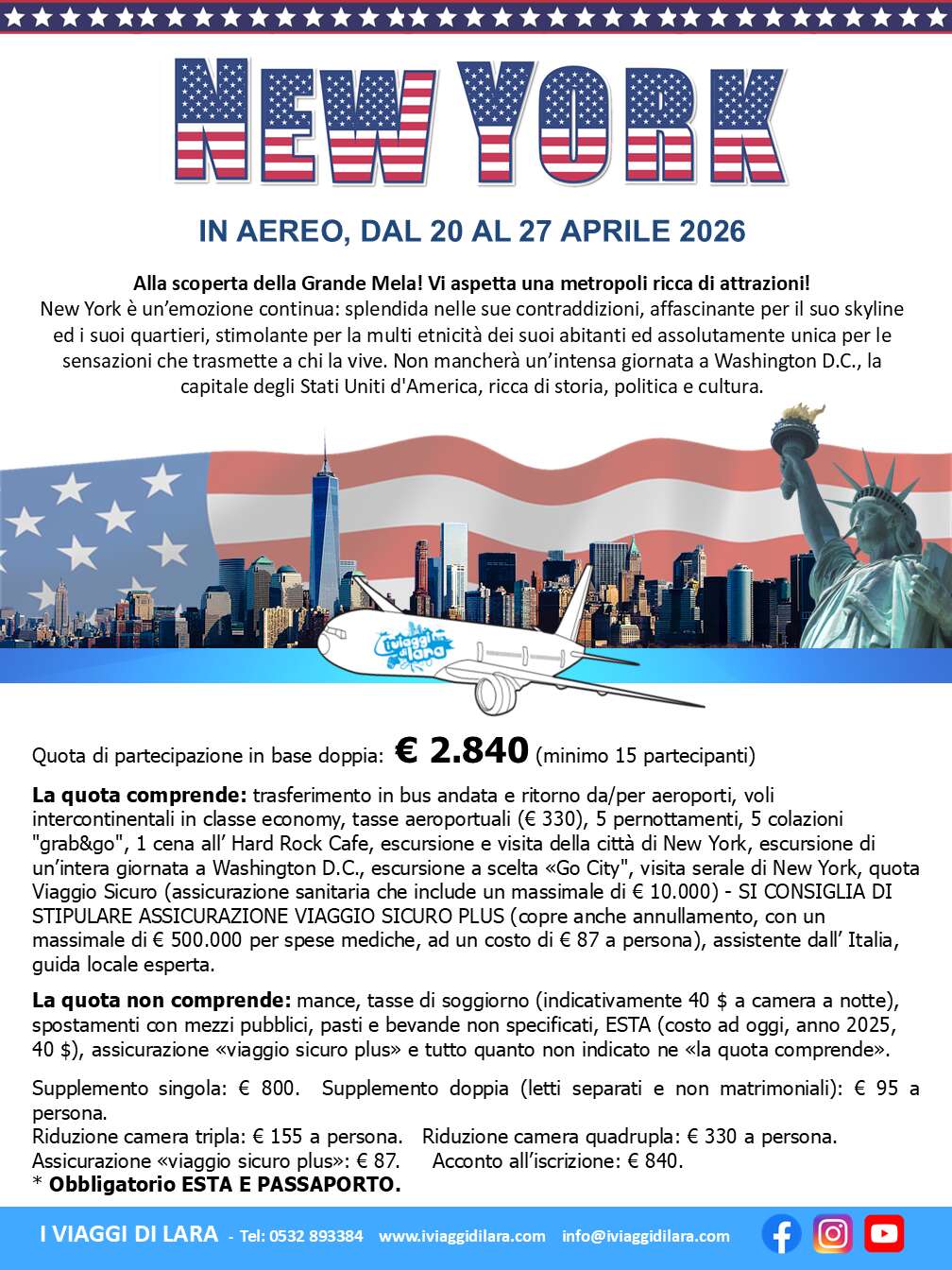 viaggio di gruppo a New York 2026