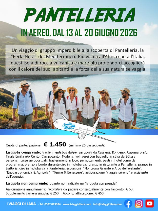 viaggio di gruppo a Pantelleria