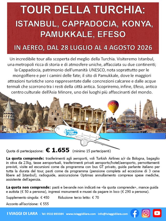 Tour Istanbul, Cappadocia, Pamukkale ed Efeso