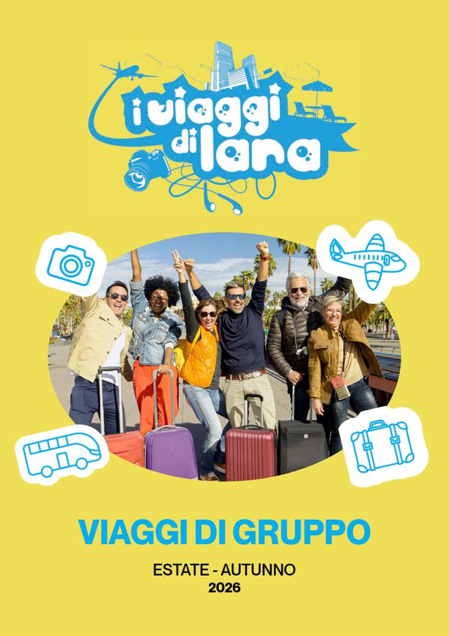 copertina catalogo viaggi di gruppo 2026 i viaggi di lara