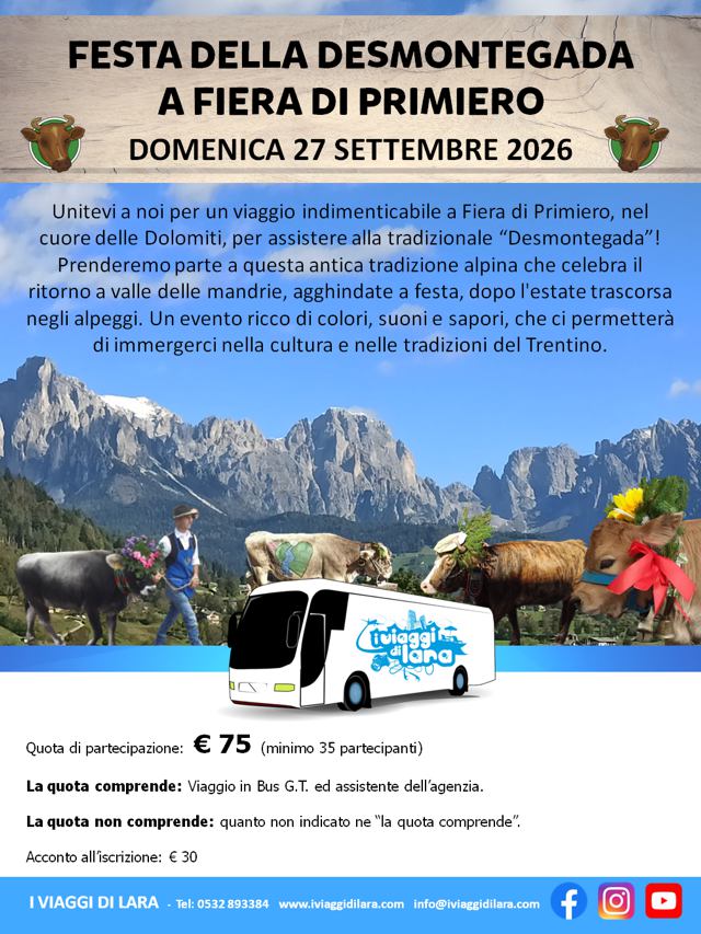 viaggi di gruppo-Desmontegada a Fiera di Primiero-i viaggi di lara