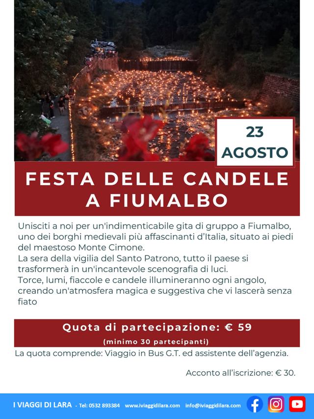 viaggi di gruppo-Festa delle Candele a Fiumalbo- i viaggi di lara