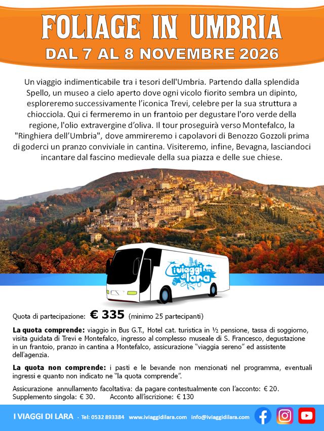 viaggi di gruppo-Foliage in Umbria-i viaggi di lara