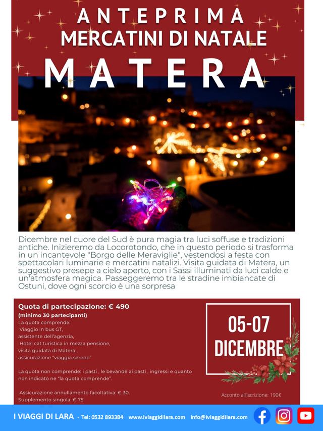 viaggio di gruppo matera natale