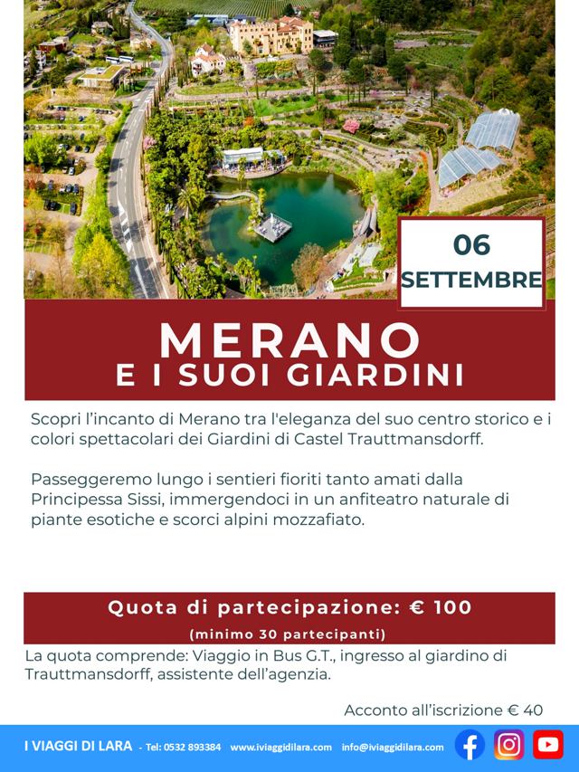 viaggi di gruppo-Merano e i suoi giardini sett- i viaggi di lara