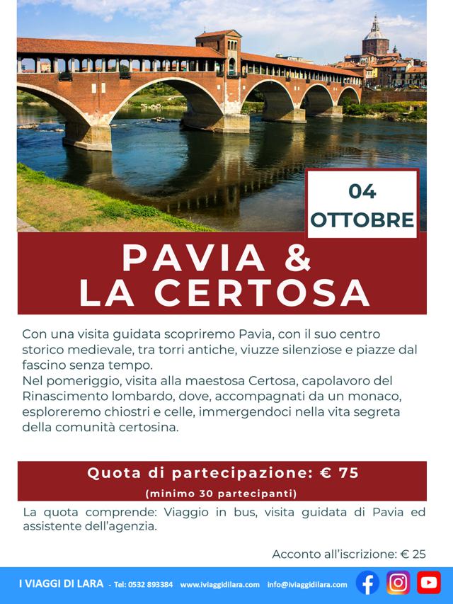 viaggi di gruppo-Pavia e la Certosa WEB- i viaggi di lara