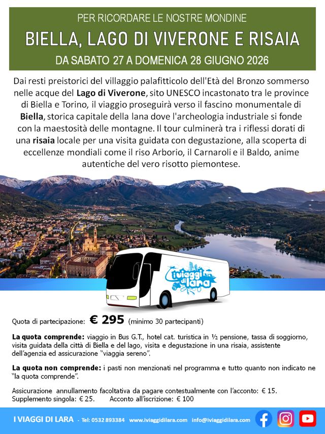 viaggi di gruppo-Piemonte, Biella, Lago di Viverone e Risaia-i viaggi di lara