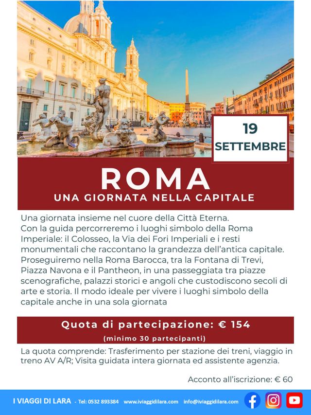 viaggi di gruppo-Roma in giornata WEB- i viaggi di lara