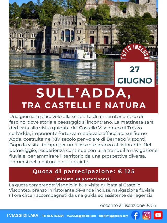 viaggi di gruppo-Sull'Adda tra castelli e natura- i viaggi di lara