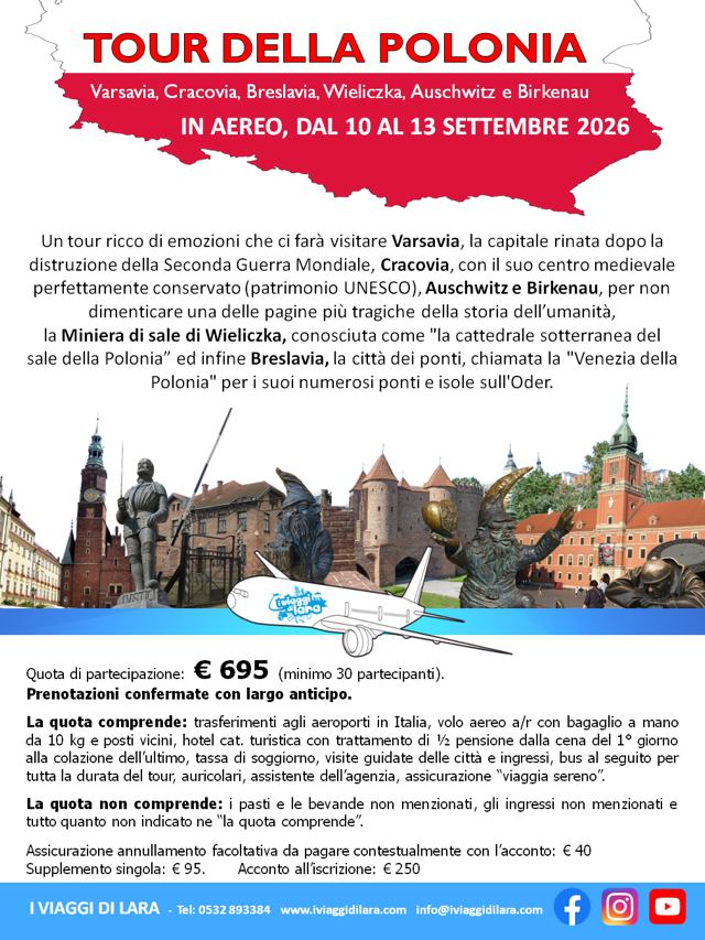 viaggi di gruppo-Tour Polonia settembre 2026-i viaggi di lara