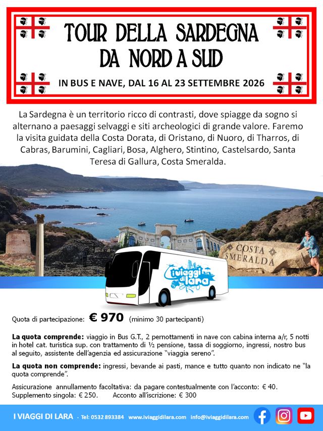viaggi di gruppo-Tour Sardegna da nord a sud-i viaggi di lara