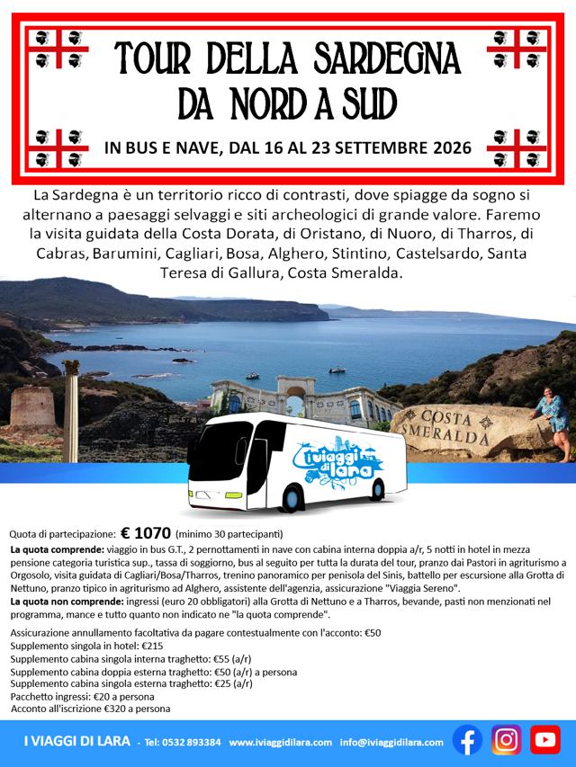 Tour Sardegna da nord a sud new web