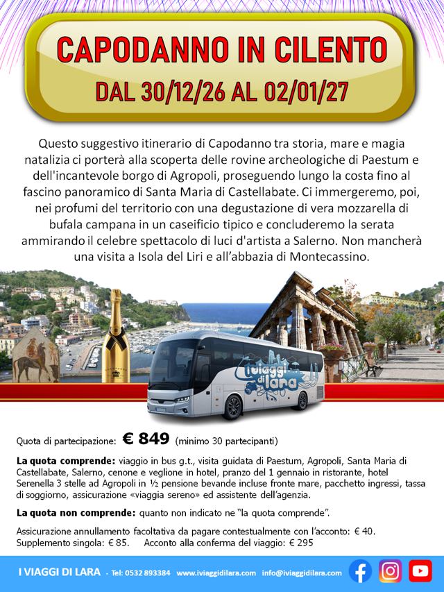 viaggi di gruppo-Capodanno Cilento- i viaggi di lara