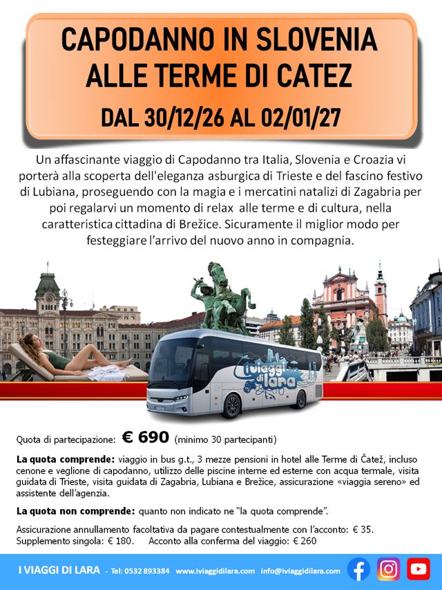 viaggio di gruppo capodanno in slovenia