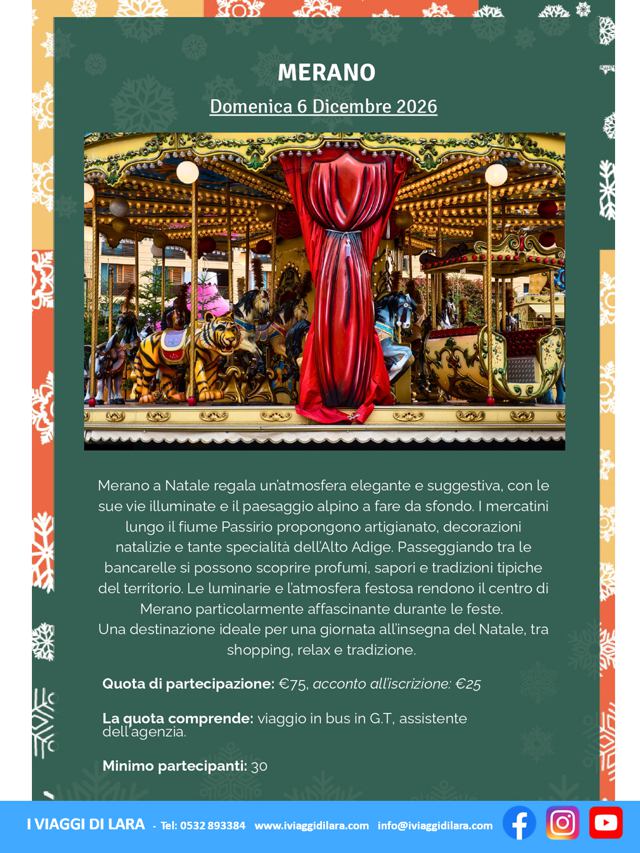 viaggi di gruppo-Mercatini Natale Merano- i viaggi di lara